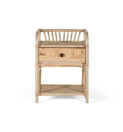Giner y Colomer Mesita de Noche Rattan Natural 65x50x40 cm Sin Montaje